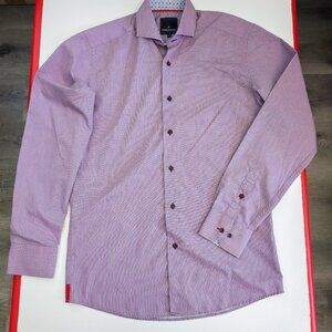 Daniel Hechter long sleeve button down casual shirt purple & pink men's size S